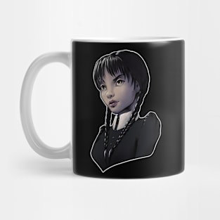 Wednesday Addams Cartoon Mug